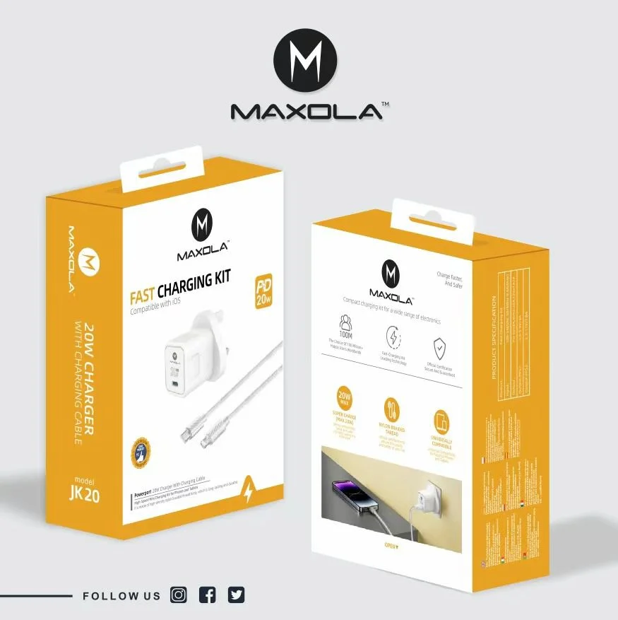 Maxola Type C to Lighting Charger With Adapter JK20, 20W