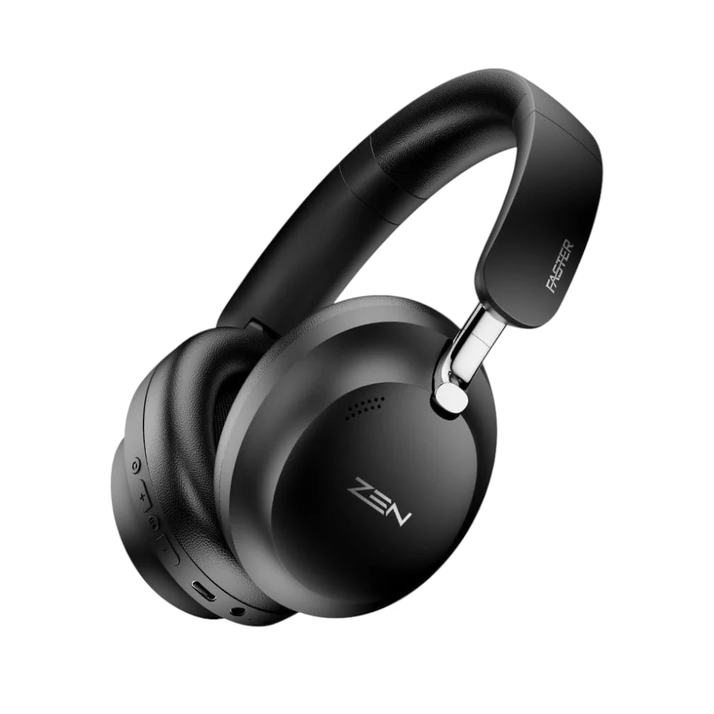 FASTER ZEN-100 Hybrid ANC Wireless Headphones, Bluetooth 6.0+EDR, 15m Range, 50H Playtime, 40mm Drivers, Low Latency, Dual Mic ENC, Spatial Audio, Head Tracking, Type-C Charging Over-Ear Headset