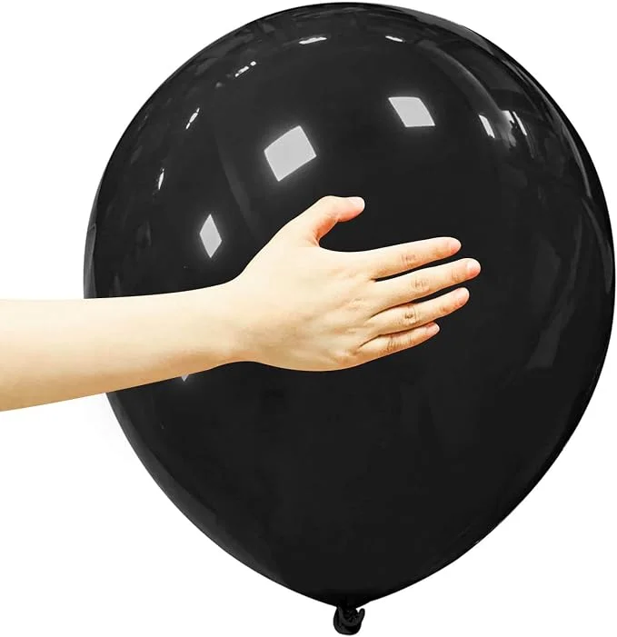 100 Pack 18 Inch Black Balloons - Round Latex Party Balloons for Birthday, Halloween, Christmas & More (Black Balloons 18 inch)