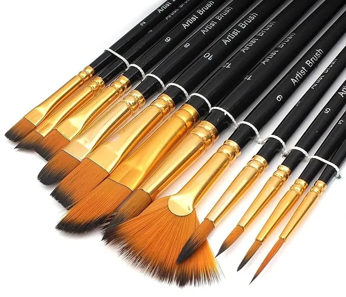 Premium Handmade Artist Painting Brushes for Acrylic,Watercolor, Fabric and for Multipurpose