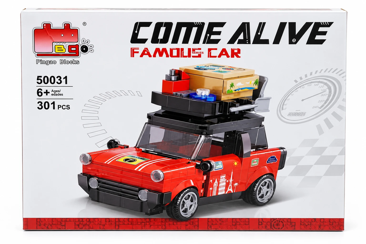 Pingao Blocks Travel Car Building Set – 301 Pieces