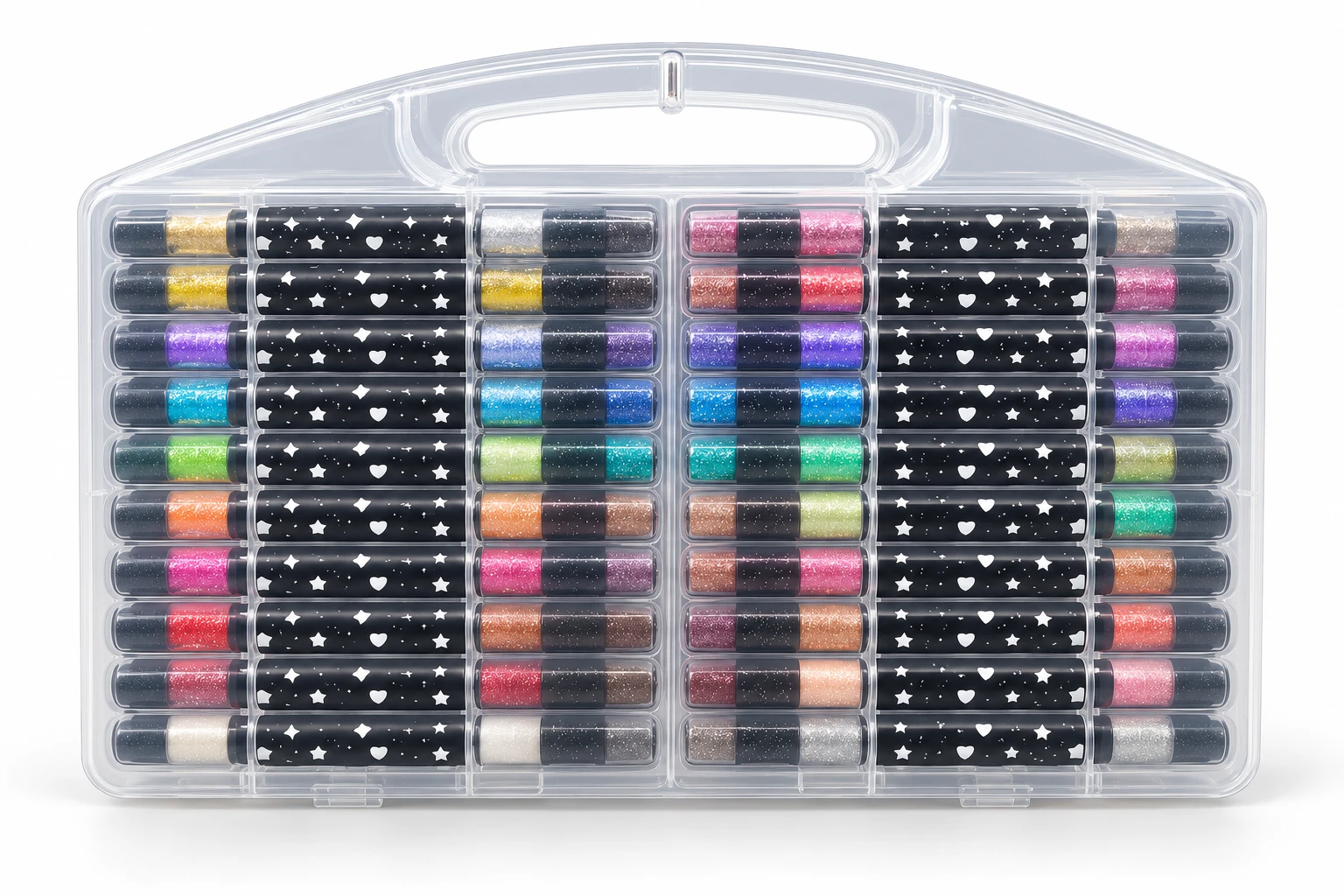 BBM Babamao Glitter Dual-Tip Acrylic Marker Set – 36 Pens, 72 Colours (5502)