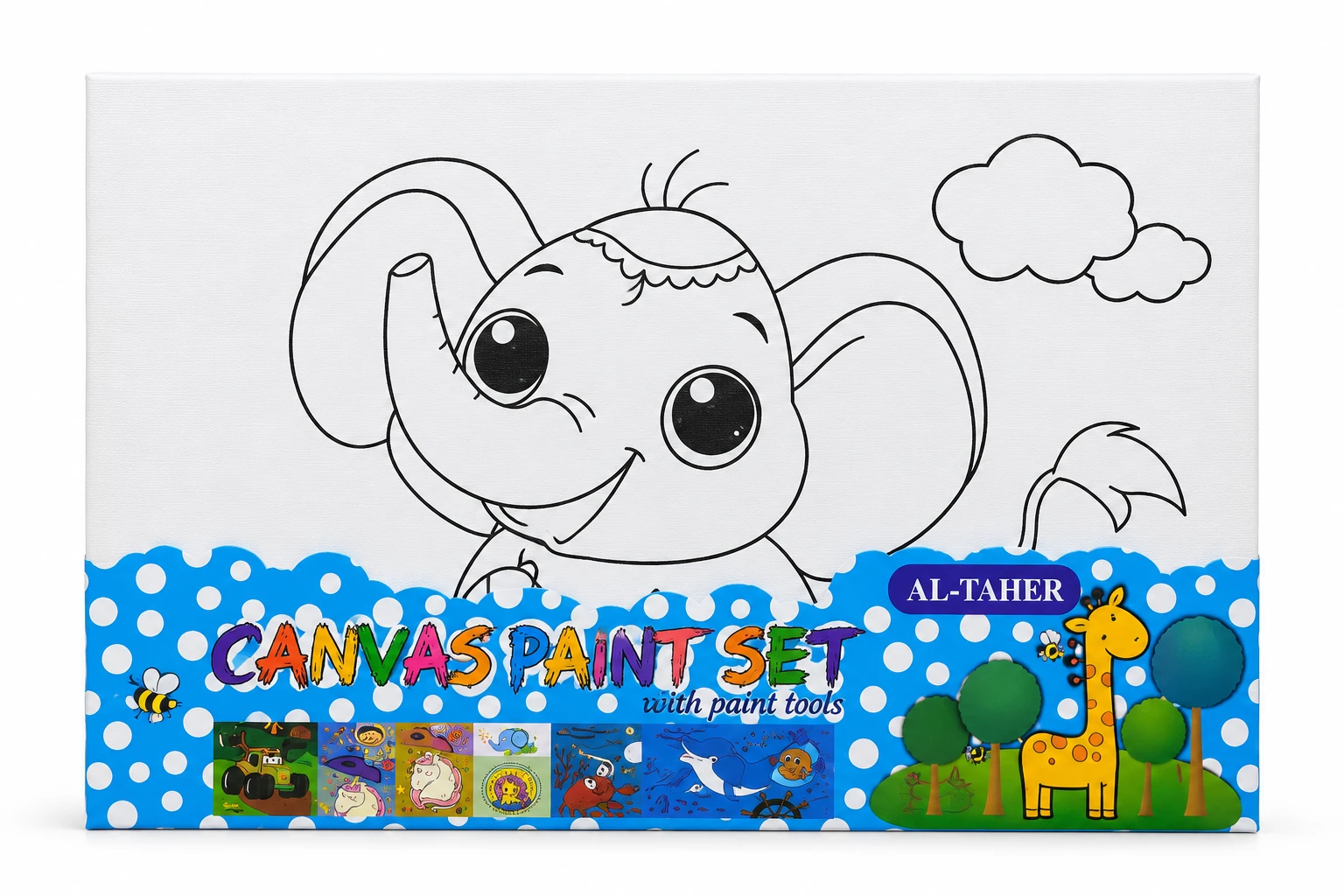 AL-TAHER Elephant Canvas Paint Set